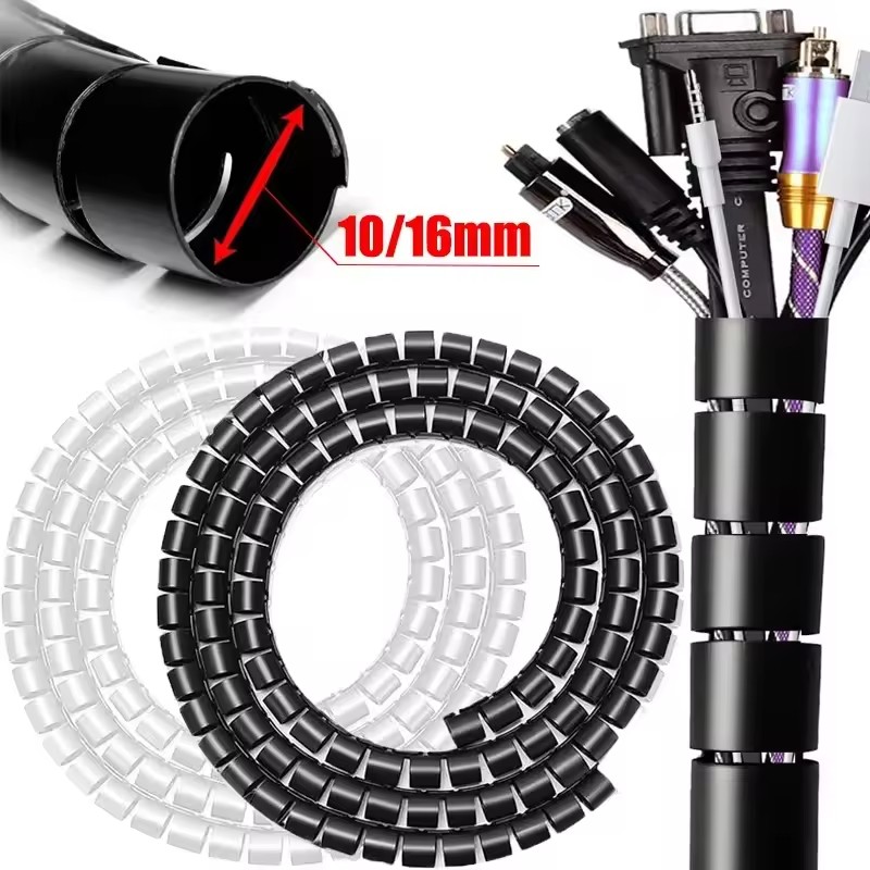 Cable Management Sleeve - 2M 길이의 케이블 정리용 컴퓨터 와이어