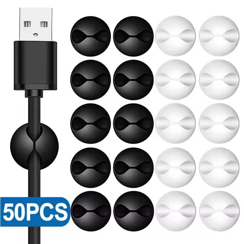 Cable Management Sleeve - 5/50Pcs 데스크탑 벽 케이블 클립 와이어