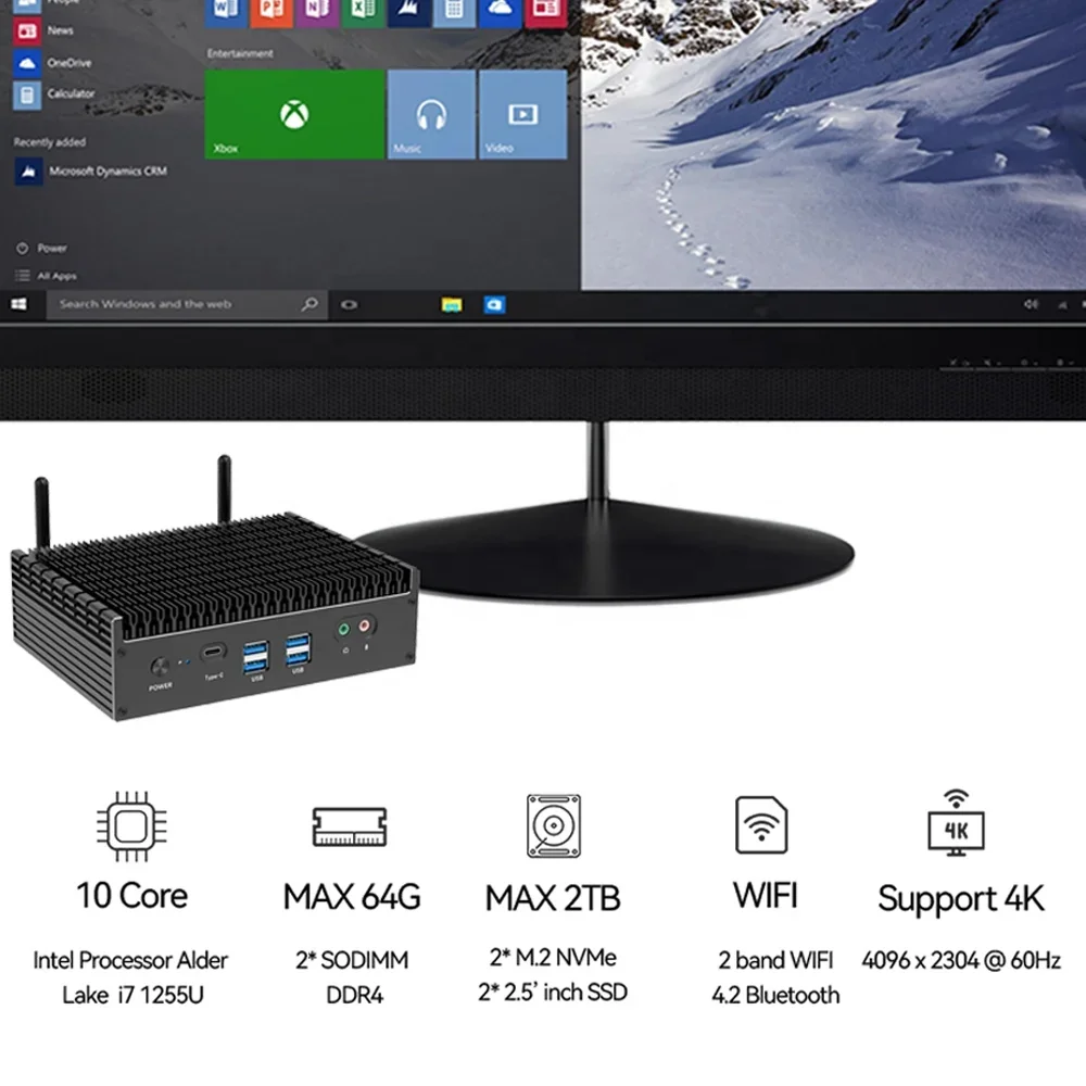 새로운 팬리스 미니 게이밍 PC 베어본 산업용 I3 I - Pc Gaming I3 리뷰 및 가격