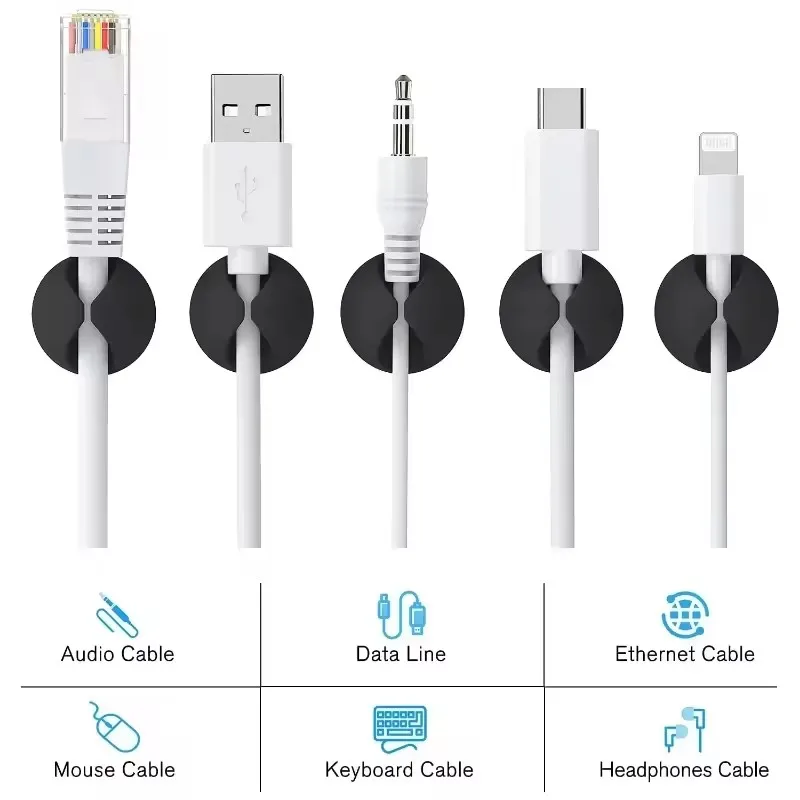 5/50Pcs 데스크탑 벽 케이블 클립 와이어 관리 자 - Cable Management Sleeve 리뷰 및 가격