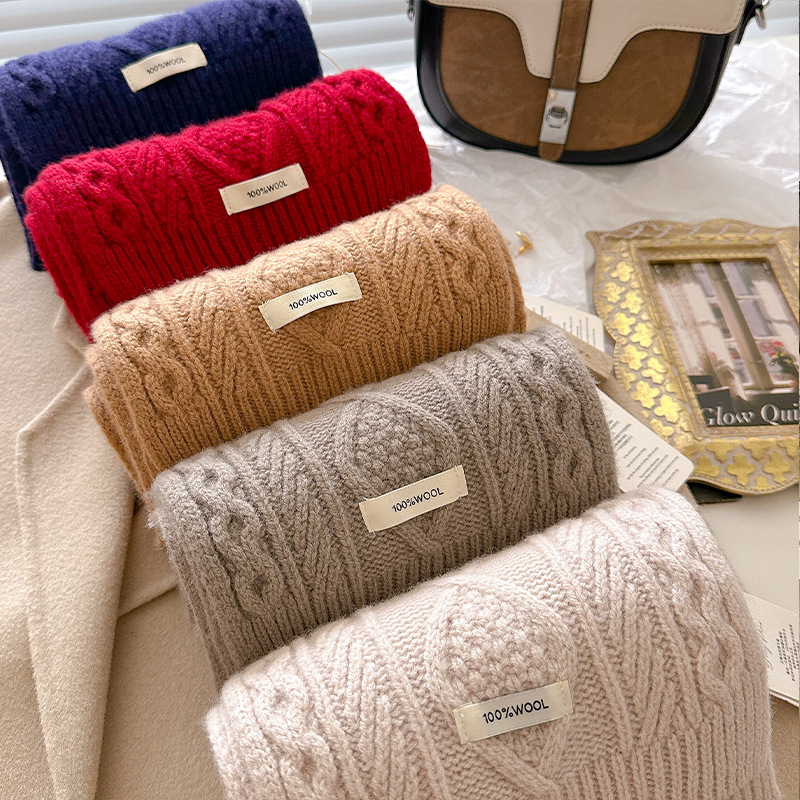 럭셔리 100% 울 스카프 여성 남성 두꺼운 케이블 니 - Cable Management Sleeve 리뷰 및 가격